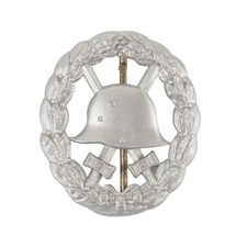 WW1 German Wound Verwundetenabzeichen Badge Open Back - Silver Reproduction