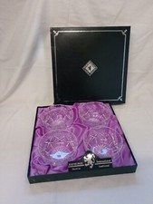 Beautiful Vintage Set of 4 Edinburgh Hand Cut Lead Crystal Dessert Bowls, In Box