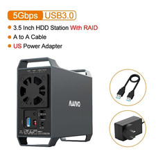 Dual Bay 3.5-Inch HDD Disk Array Hard Drive Box RAID Array Box SATA to USB 3.0 D