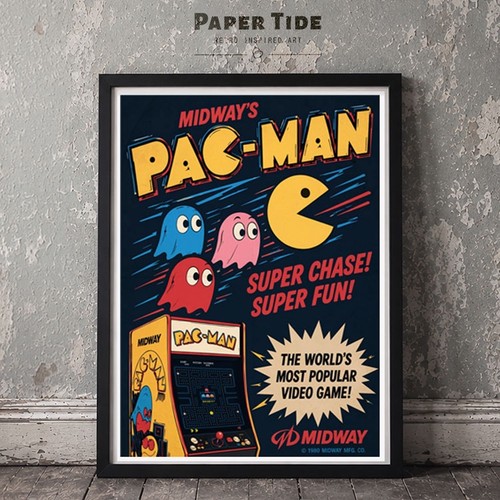 Pac man retro - arcade, poster