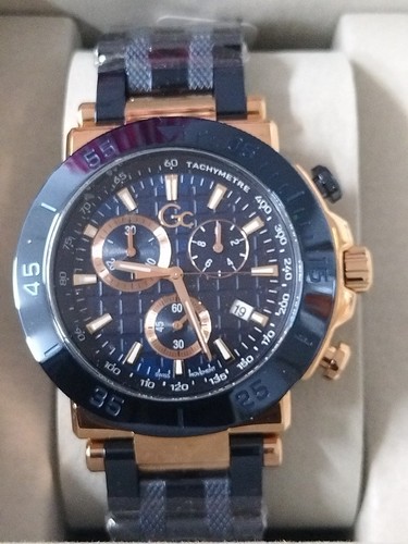 Blue gold tone chronograph - tone,
