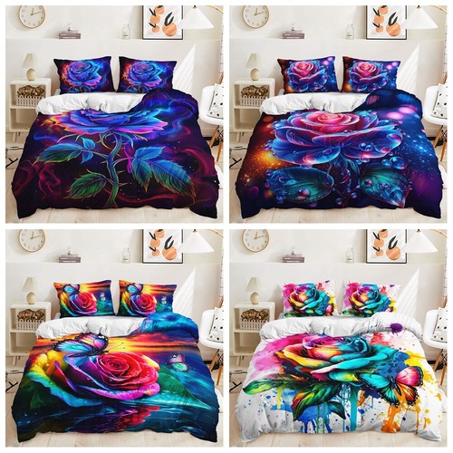 Magical colorful blue rose - magical,