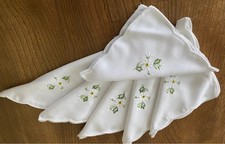6 White Cotton Napkins 16” x 16”