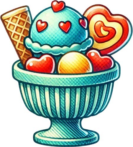 Colourful valentine day ice - colourful,