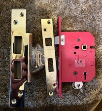 UNION 5 Lever BS Mortice Sashlock Plated Brass Finish 3 keys J2234E-PL-3.00