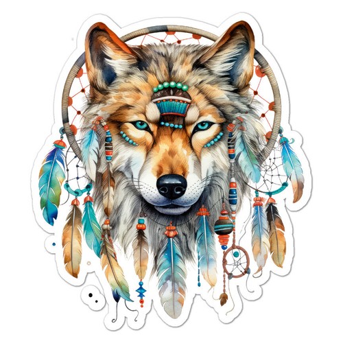 Wolf dream catcher - dream, vinyl