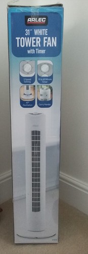 New arlec white tower fan - arlec,