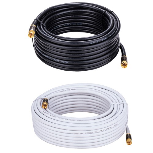 Rg6 quad cable black - black, white