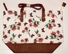 Nathalie Andersen Butterfly & Floral Design Shopper Tote Bag BRAND NEW 🔴🔵🟡🟢