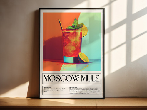 Moscow mule cocktail - mule, poster