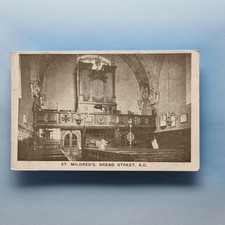 Bread Street Postcard C1910 City Of London St Mildred's Interior