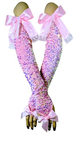 Pink sequin long sleeves - sequin,