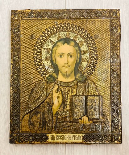 Antique icon jesus - icon, on