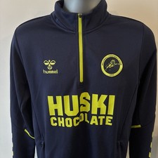 Millwall FC Training Top Hummel 1/4 Zip Blue Drill Top Size M Hummel 