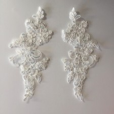Pair Embroidered Corded Floral