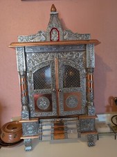 Beautiful Silver Hindu Mandir / Temple – Assembled, Pull-Out Shelves Great Cond.