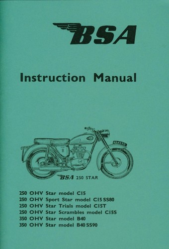 Bsa c15 b40 manual - c15ss, c15t