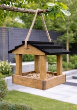 Hanging Wooden Bird Table