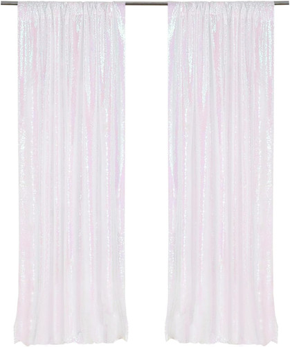 Iridescent white sequin - iridescent,