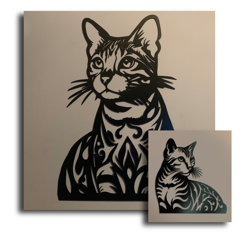 Bengal cat wall - art, steel