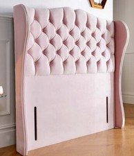 Blush Pink Wing Back Chesterfield Headboard 5ft New !!!