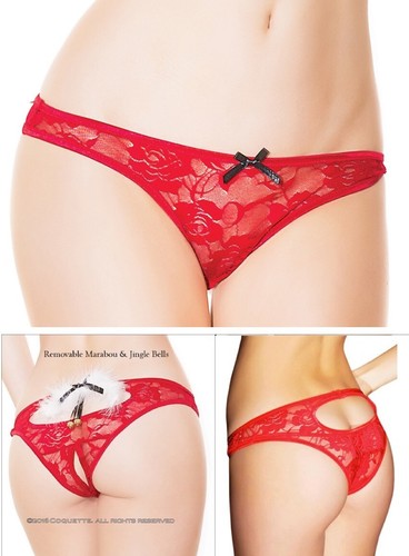 Christmas crotchless panties - christmas,