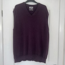 Men’s M&S Burgundy Sleeveless Jumper Size XXL Standard Length