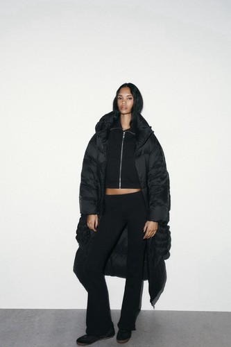 Zara black long down - zara,