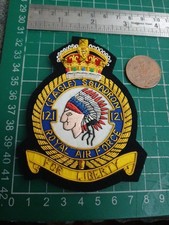 121 Squadron. (Kings Crown) Military Flight Suite Badge. (Hook & Loop fitting)