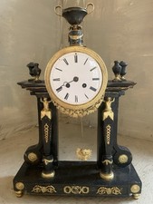 Large  Antique Slate French Empire Mantel Clock