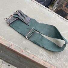 Dark Green Stable Belt 75mm Width with Leather Straps 