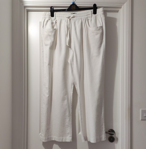 Short linen mix wide - linen,