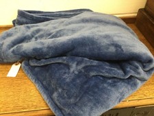 Large Blue Fleece Effect Rectangle Throw