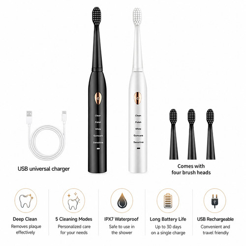 Sonic electric toothbrush ipx7 - sonic,