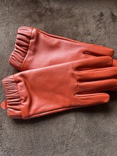 Marks & Spencer Women’s Leather Orange Gloves Size M BNWOT