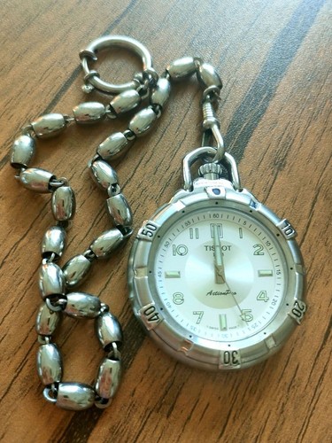 Tissot silver pocket watch - tissot,