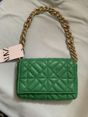 Zara green faux leather mini - faux,