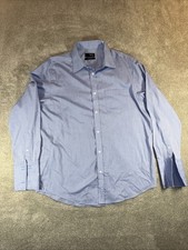 Thomas Nash pure cotton Mix 17”Collar blue white striped long sleeve shirt