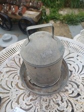Vintage Galvanised Chicken Feeder Waterer 32 Cm Tall