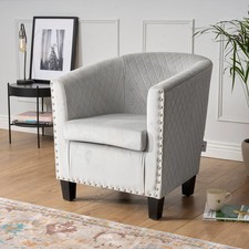 Tub arm chair velvet - velvet, grey