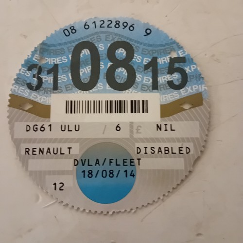 2015 august old tax disc - ,