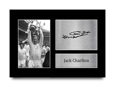 Jack Charlton Gift Ideas Printed Autograph A4 Picture for Football Fans