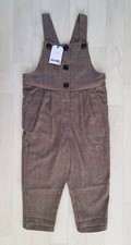 NEXT age 4 girls CHECKED DUNGAREES tartan JUMPSUIT button detail 