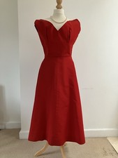 Vintage 50s Red Silk Bombshell