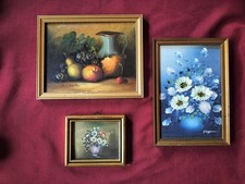 Lot Vintage 20thC Oil Painting,Miniature Still Life,Framed,Feature Wall Display 