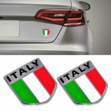 2x Aluminum Metal ITALY Italian Flag Car Sticker Emblem Badge Decal Accessories
