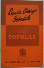 Ford Popular (Sit Up and Beg Model) Repair Charges dated 1955