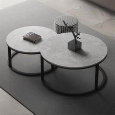 Set of 2 Real Marble Round