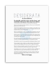 Typograph Phrase Poetic Prose Ehrmann Desiderata Quote Canvas Art Print