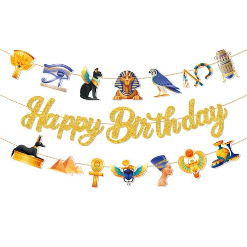 Egyptian banner birthday party - egyptian,